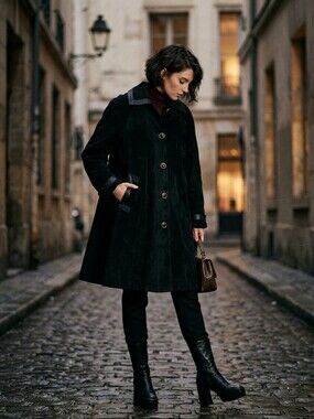 39. Vintage Danier Leather/suede Long Coat